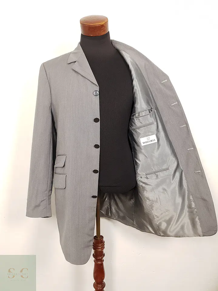 Blazer Wilvorst lana y seda gris sastrería alemana premium – TALLA L 3
