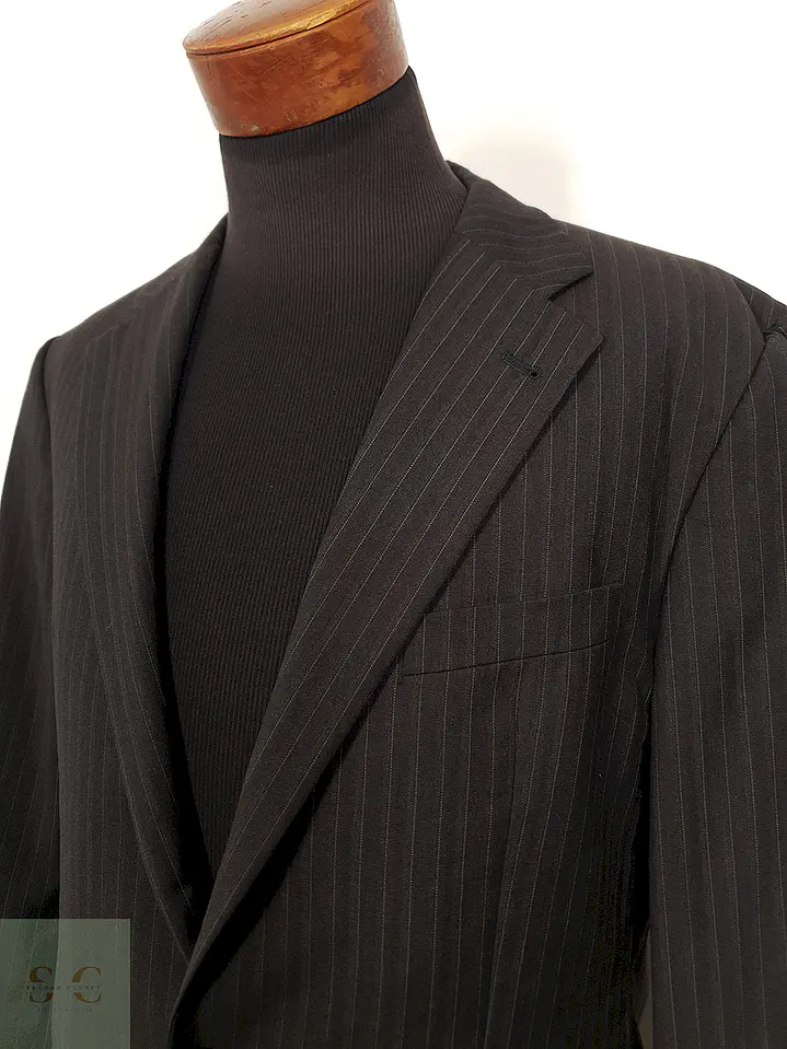 Blazer Seit 1931 lana virgen gris raya diplomática sastrería clásica TALLA XL 5