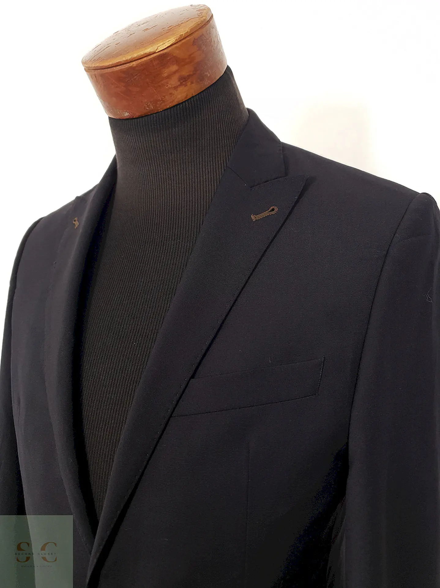 Blazer Lab4Style azul liso en lana virgen TALLA XS/S 5