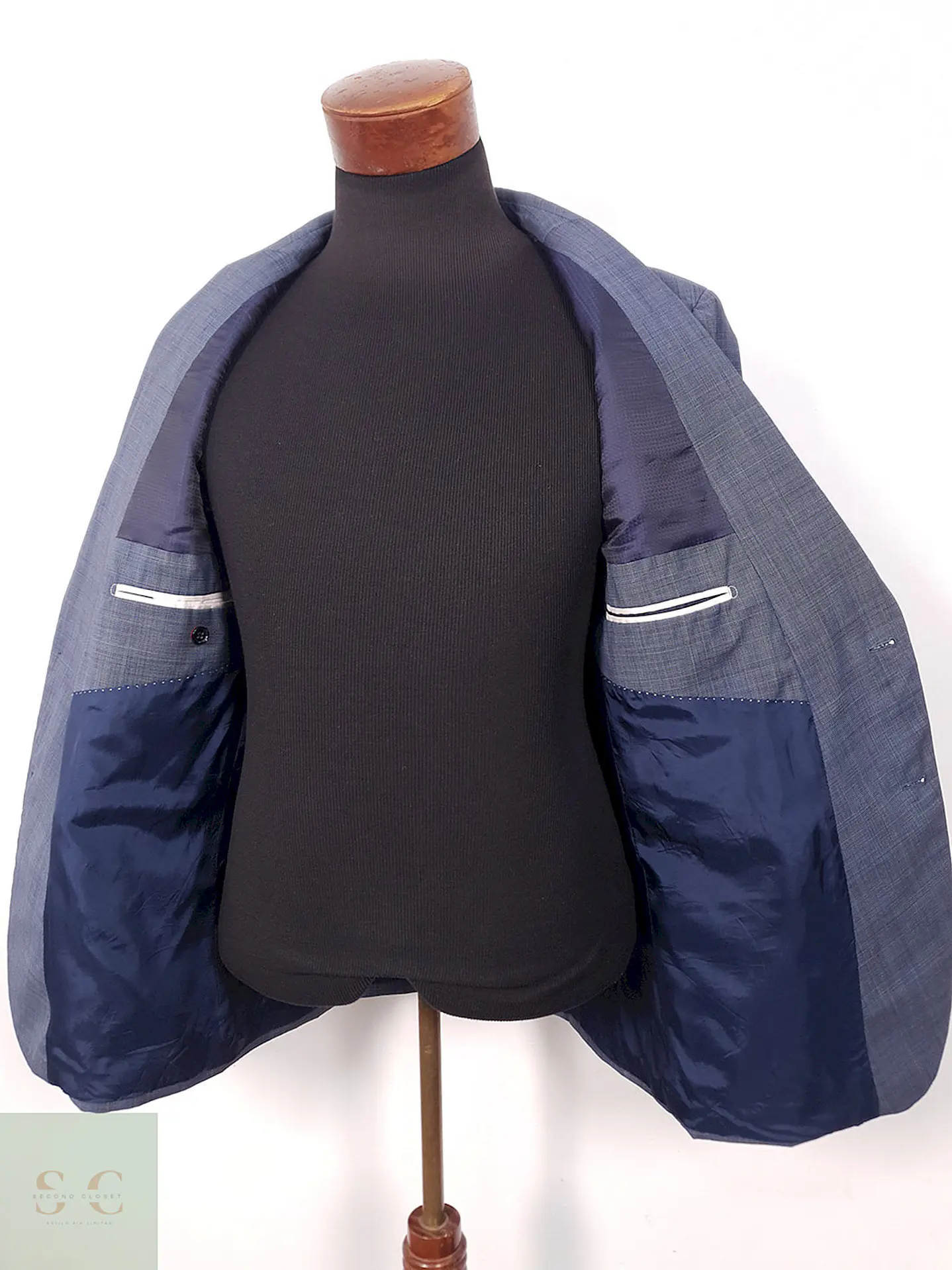 Blazer Strellson lana virgen azul TALLA M 5