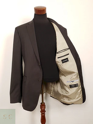 Blazer Roy Robson Cerruti 1881 lana virgen plomo tono café sastrería italiana TALLA 2XL