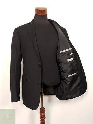 Blazer negro Angelo Litrico sastrería clásica TALLA L