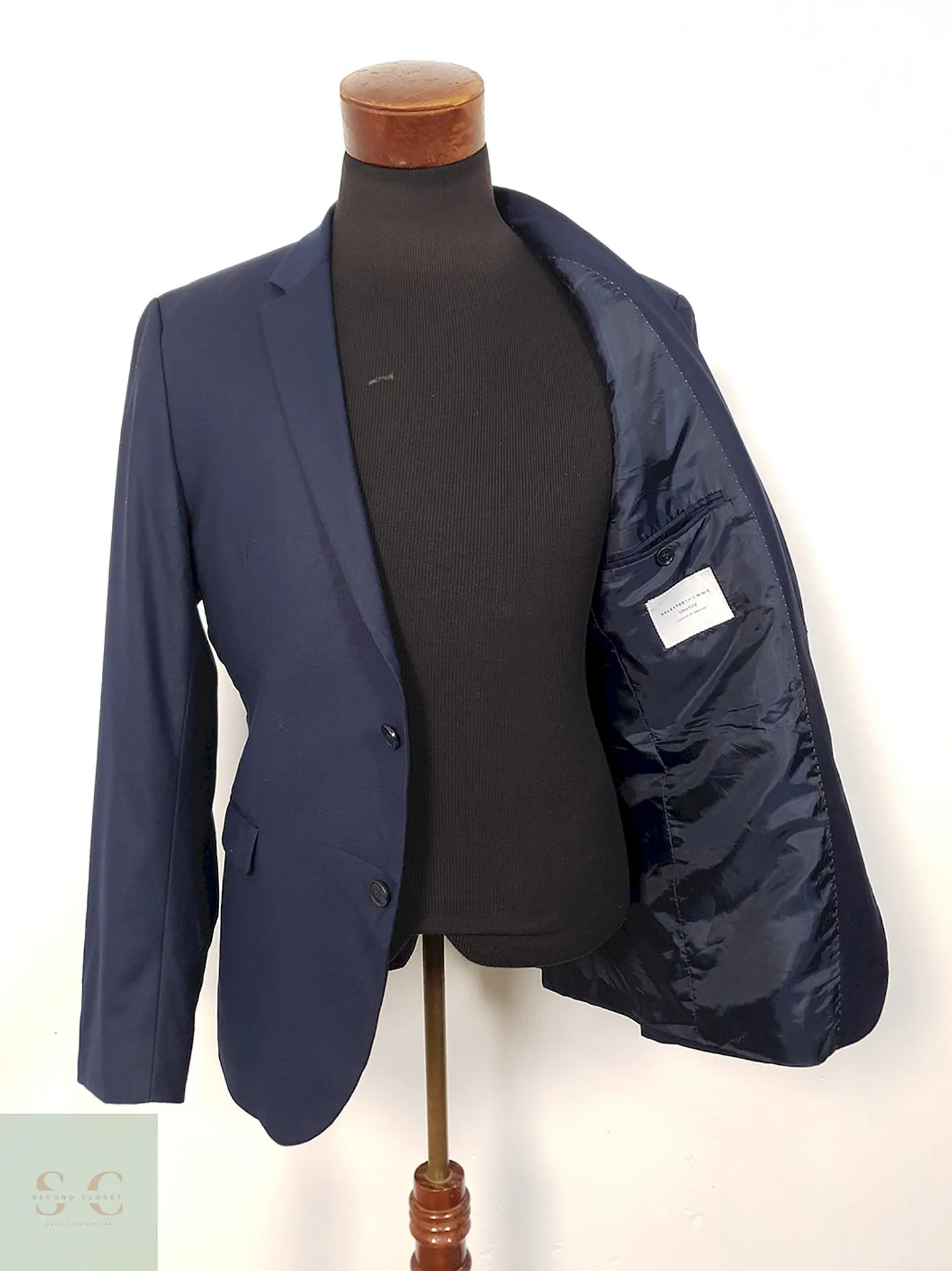 Blazer azul marino liso corte clásico Selected Homme TALLA ML 2