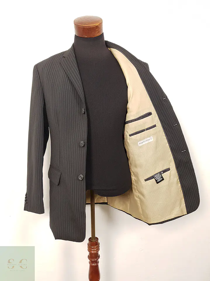 Blazer Angelo Litrico plomo a rayas clásico TALLA L 1