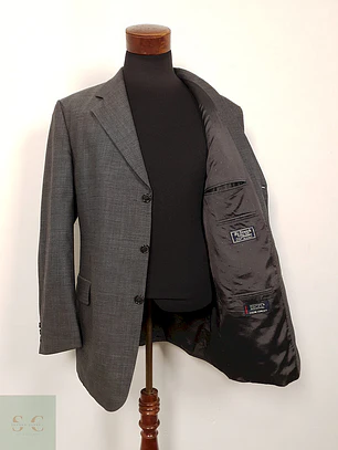 Blazer Digel gris 100% lana virgen Bi-Stretch sastrería alemana TALLA LXL