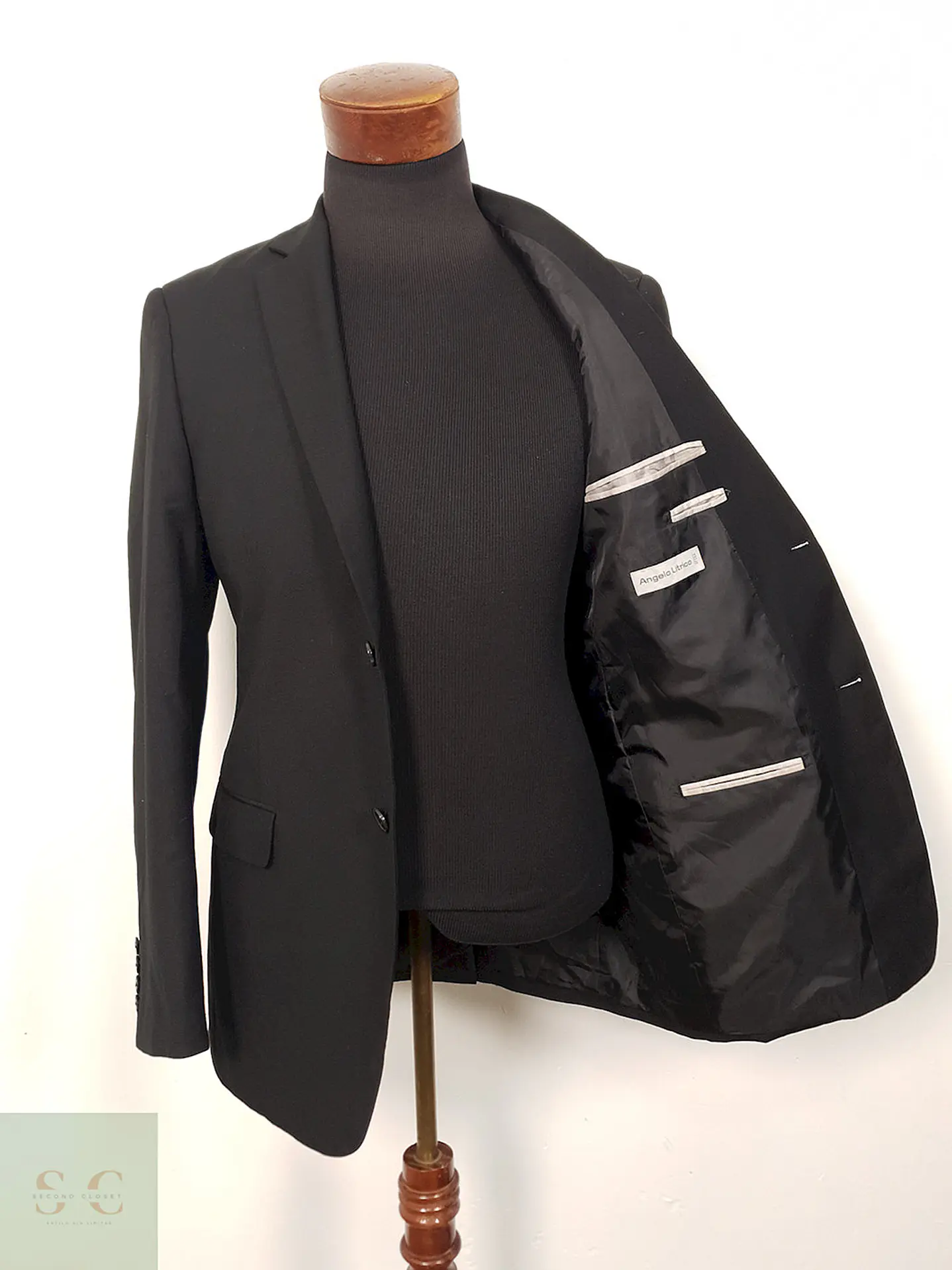 Blazer Angelo Litrico negro liso clásico TALLA S 2