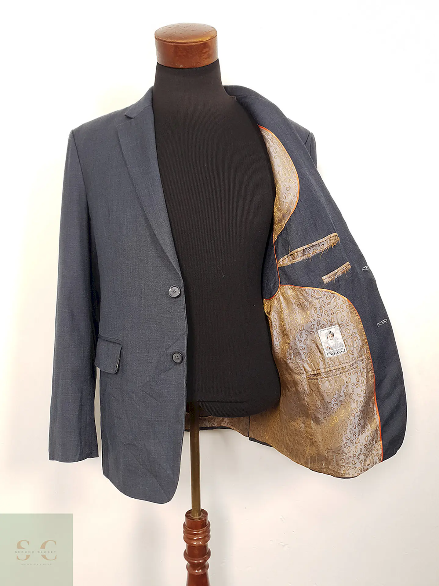 Blazer sastrería Happy lana azul clásico TALLA M 2