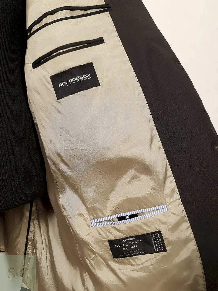 Blazer Roy Robson Cerruti 1881 lana virgen plomo tono café sastrería italiana TALLA 2XL 6