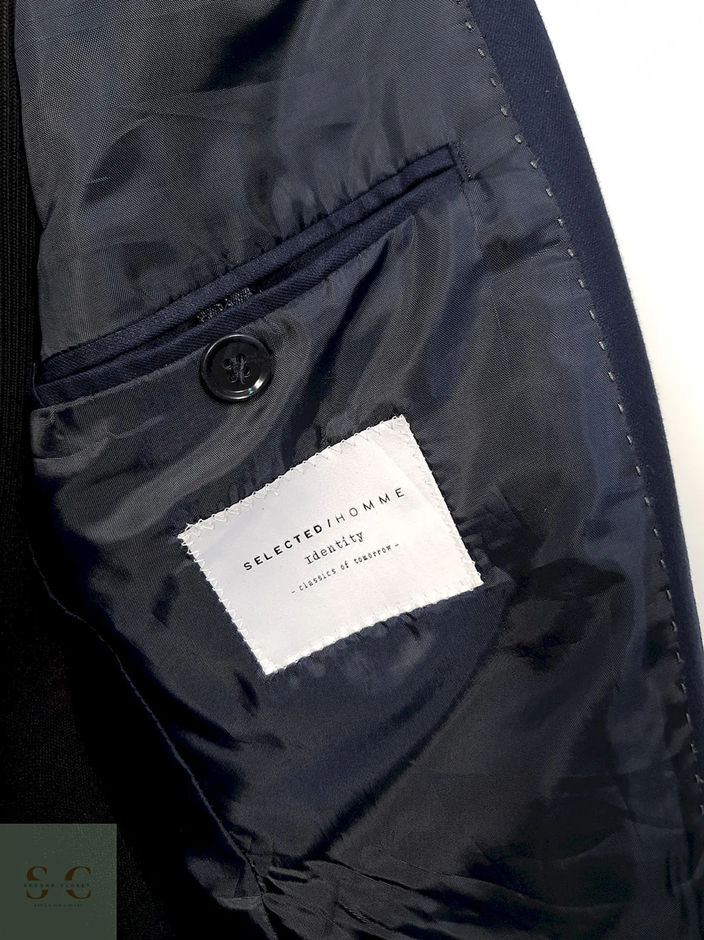 Blazer azul marino liso corte clásico Selected Homme TALLA ML 6