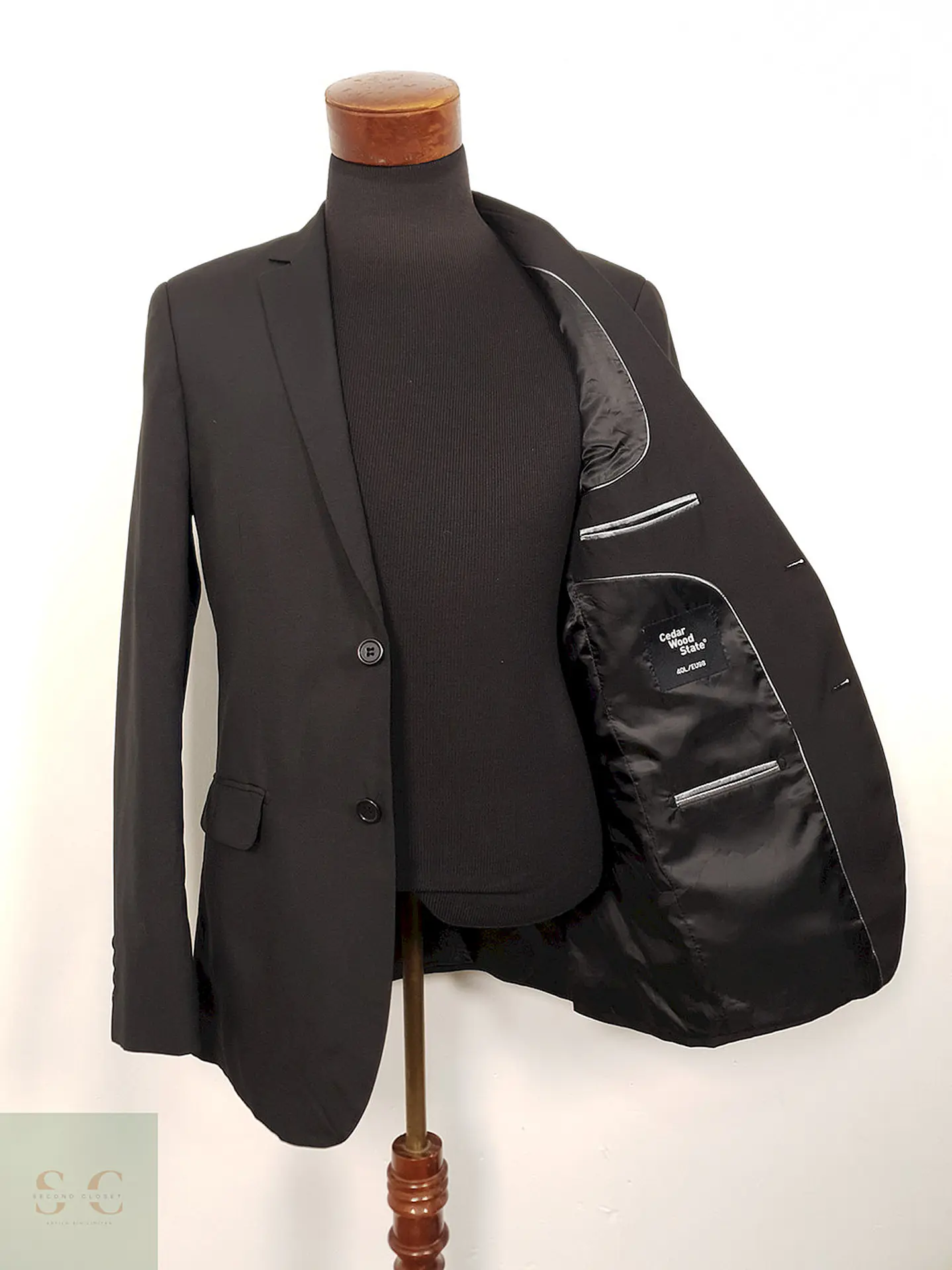 Blazer negro Cedarwood State sastrería clásica ligera TALLA S 1