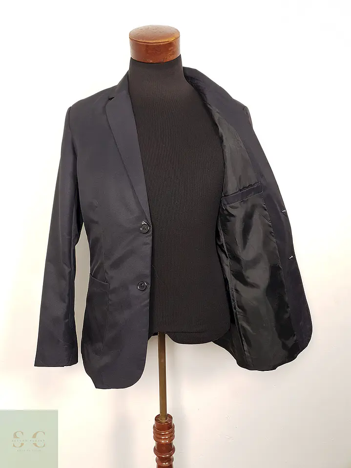 Blazer azul marino minimalista estilo italiano sastrería ligera TALLA S 1