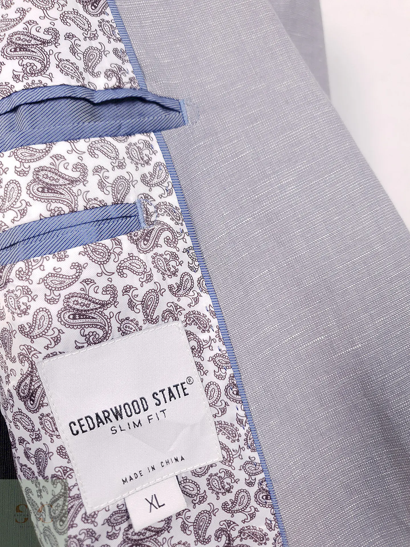 Blazer Cedarwood State lino blend celeste claro TALLA XL 7