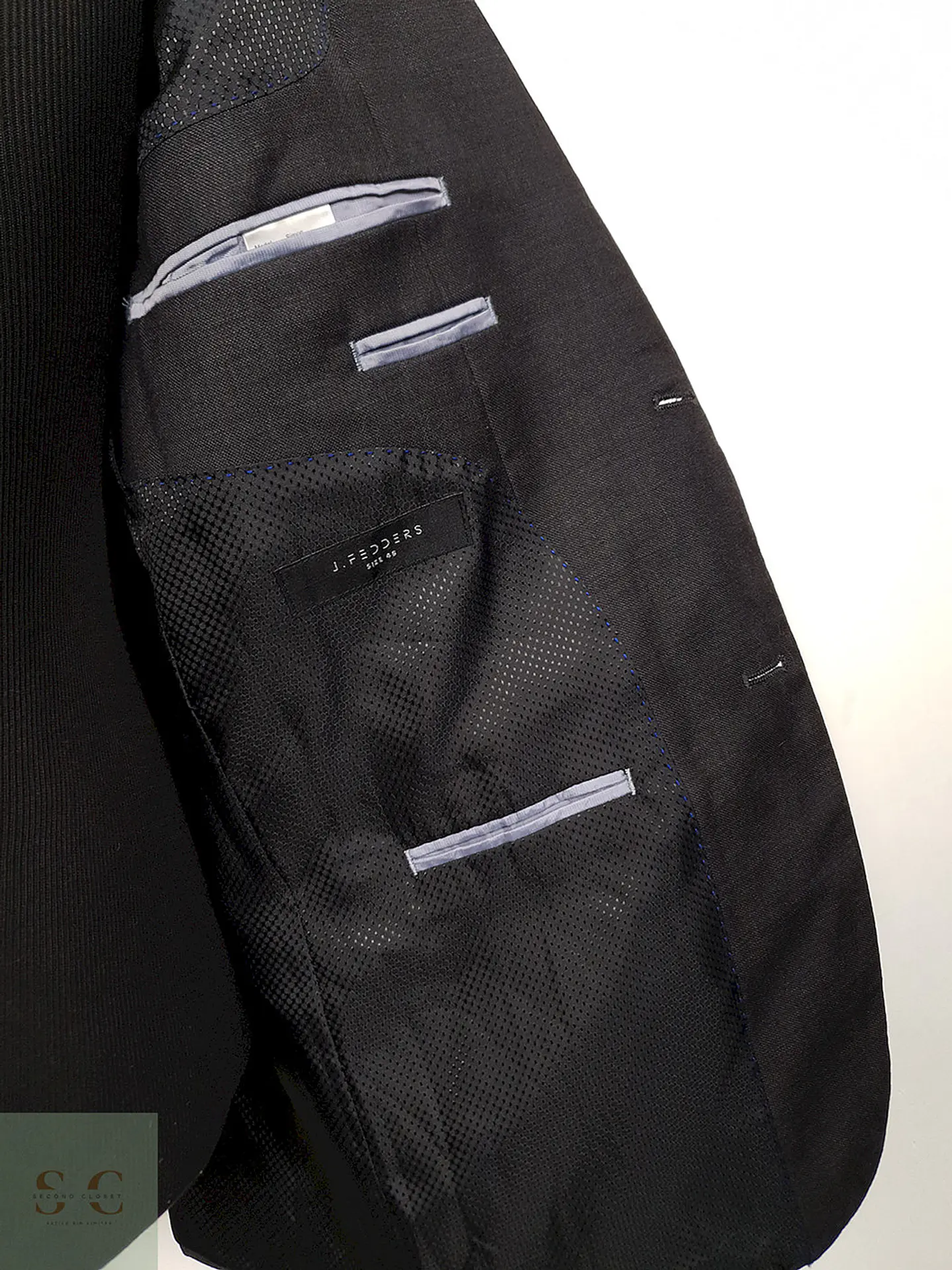 Blazer gris plomo 100% lana virgen J. Fedders sastrería clásica TALLA S 6