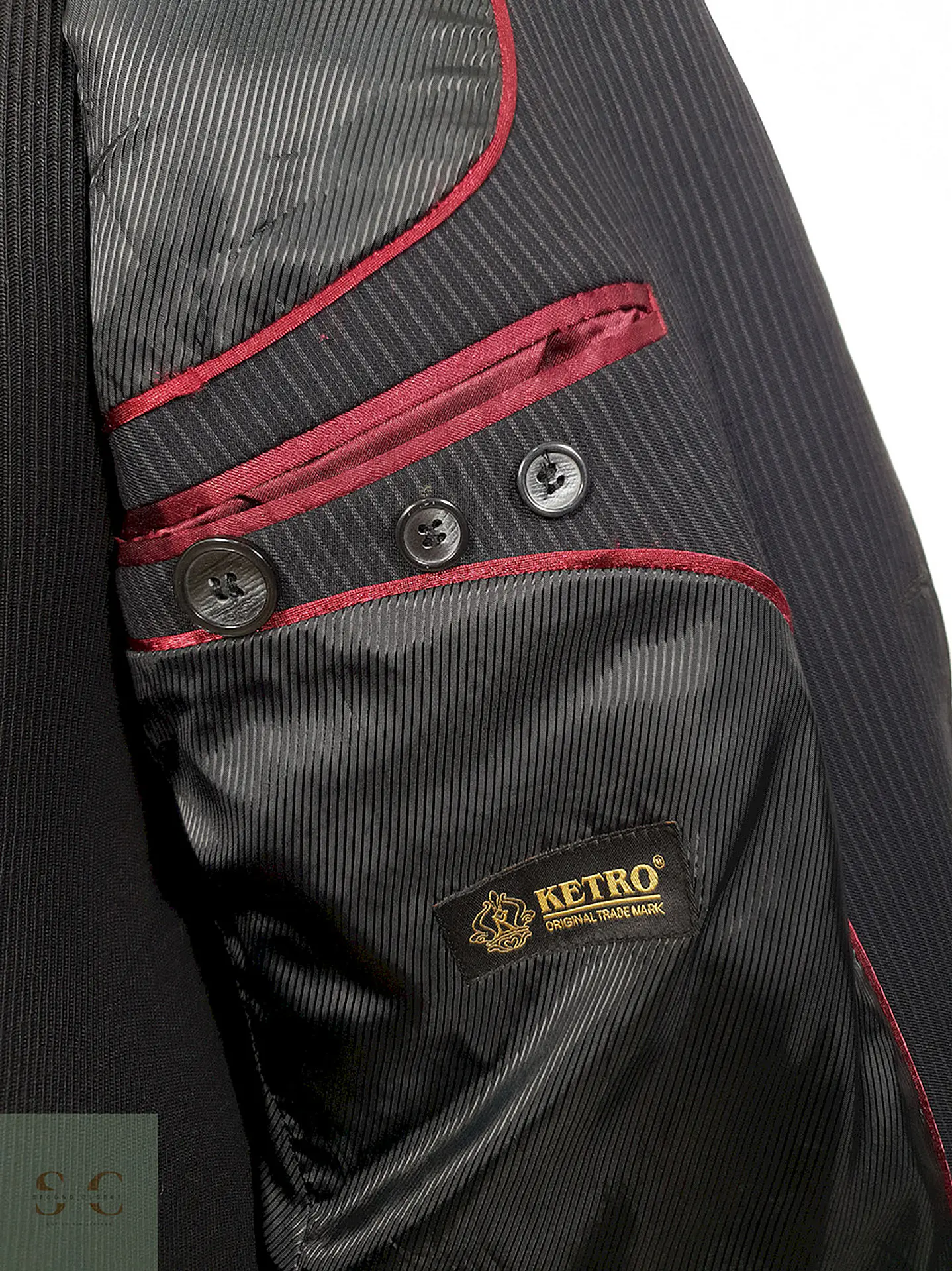 Blazer Ketro plomo a rayas sastrería clásica TALLA ML 7