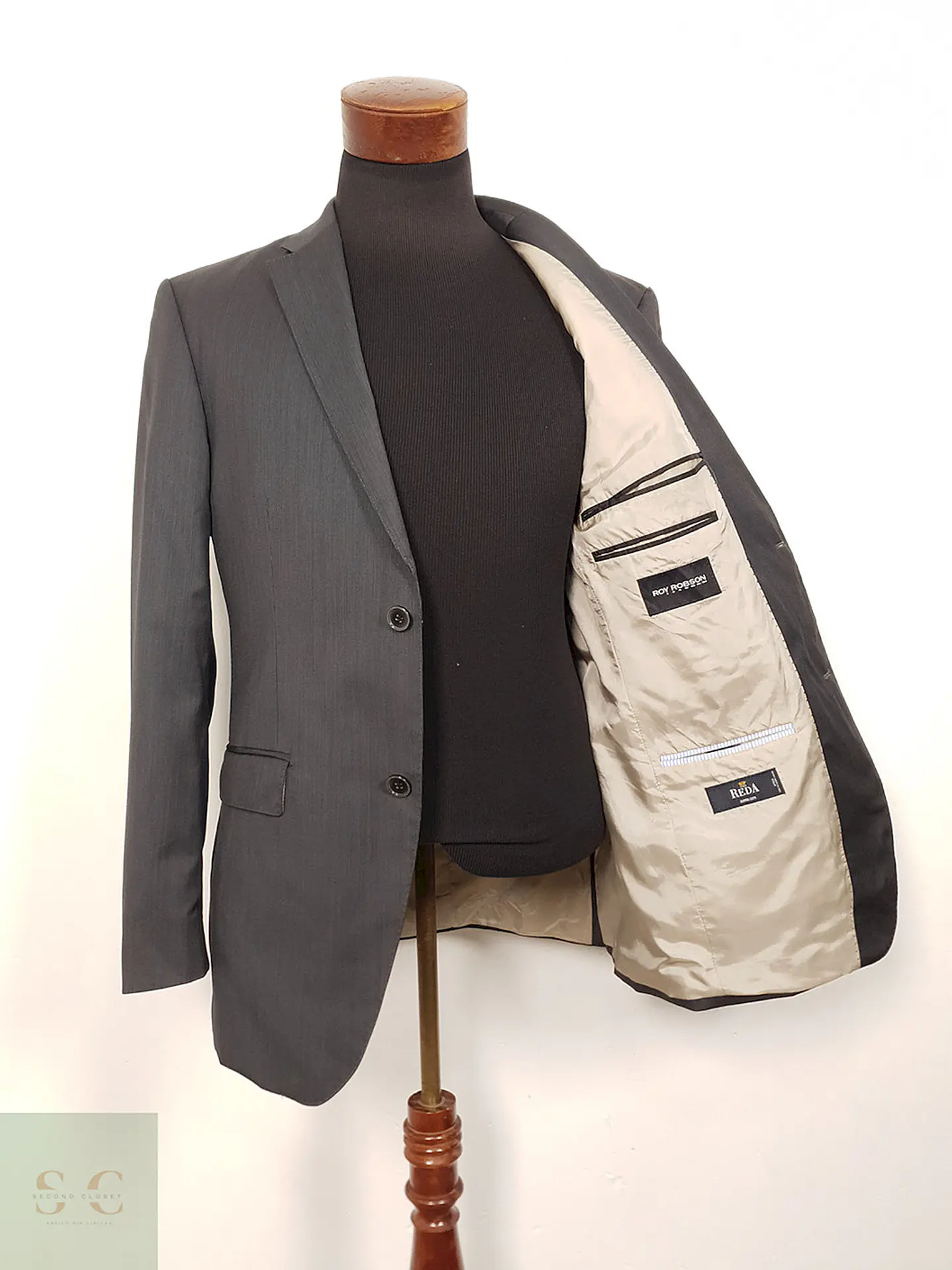 Blazer Roy Robson 100% lana virgen gris plomo sastrería alemana REDA TALLA M 2