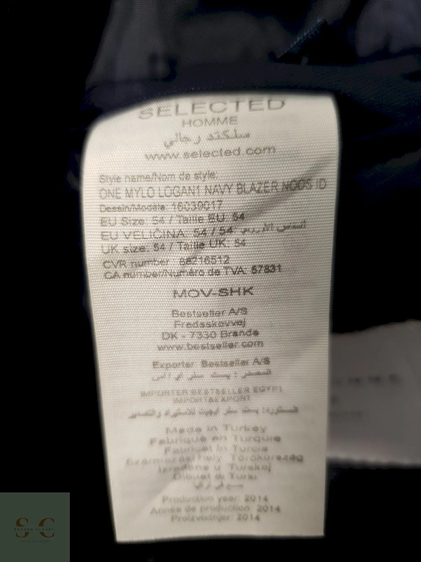 Blazer azul marino liso corte clásico Selected Homme TALLA ML 7