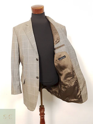 Blazer Humberto Roseti lana virgen cuadros sutiles TALLA LXL