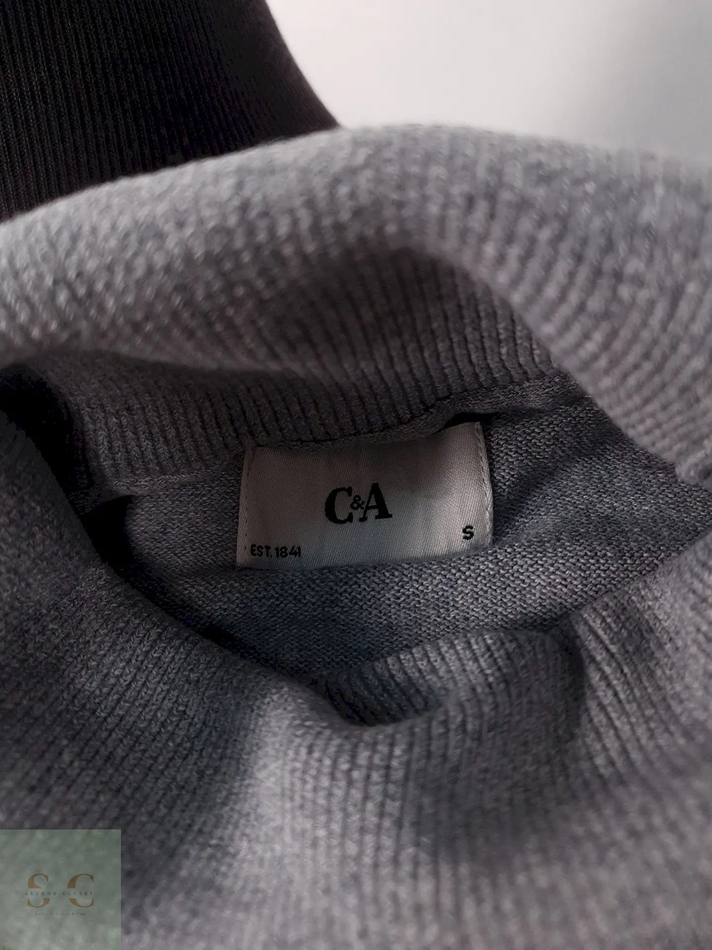 Suéter Cya gris cuello alto algodón - Talla S 2