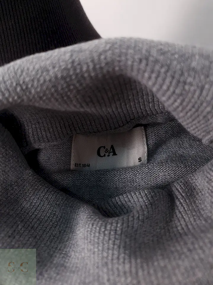 Suéter Cya gris cuello alto algodón - Talla S 2