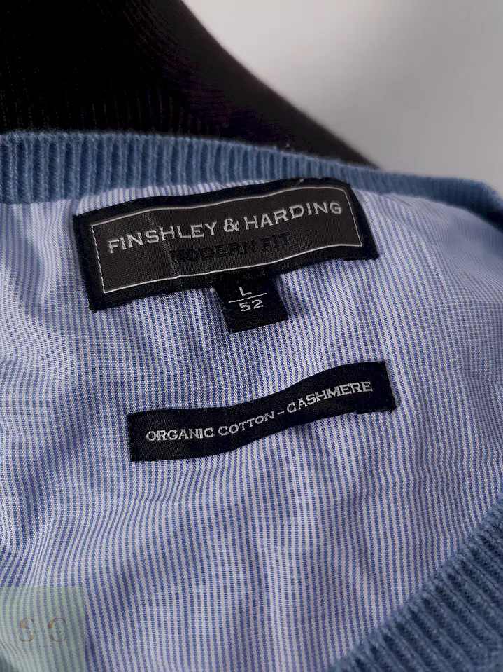 Suéter Finshley and Harding celeste algodón cashmere - Talla L 2