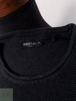 Suéter Identic Man negro algodón poliamida - Talla XL