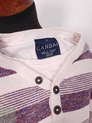 Suéter Canda rayas morado blanco - Talla XL