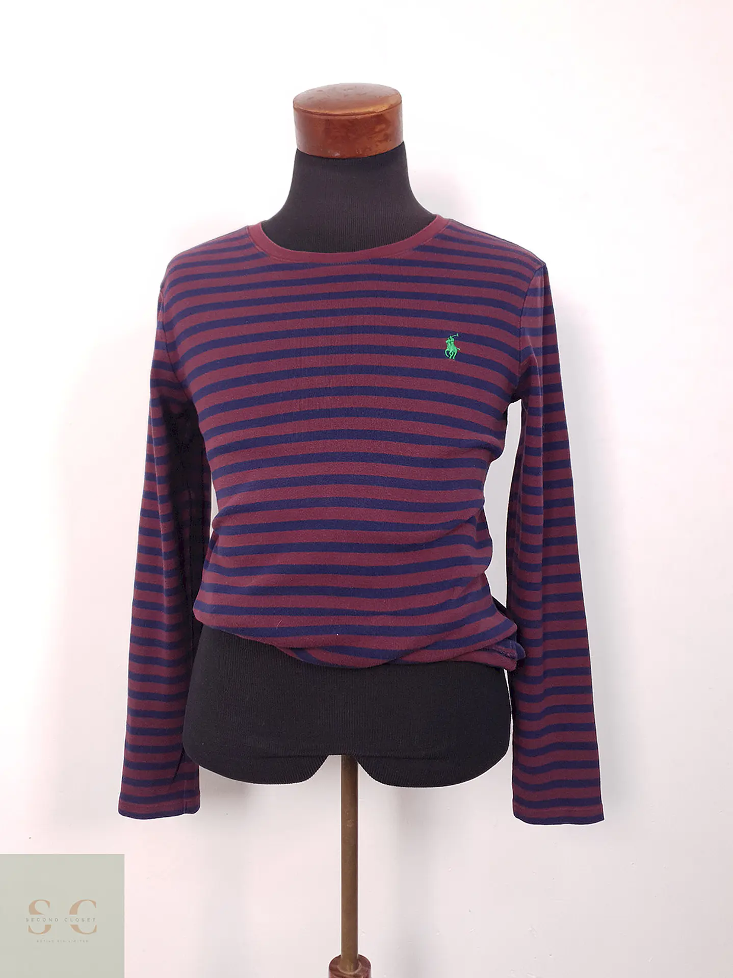 Suéter Ralph Lauren burdeos azul rayas - Talla S 2