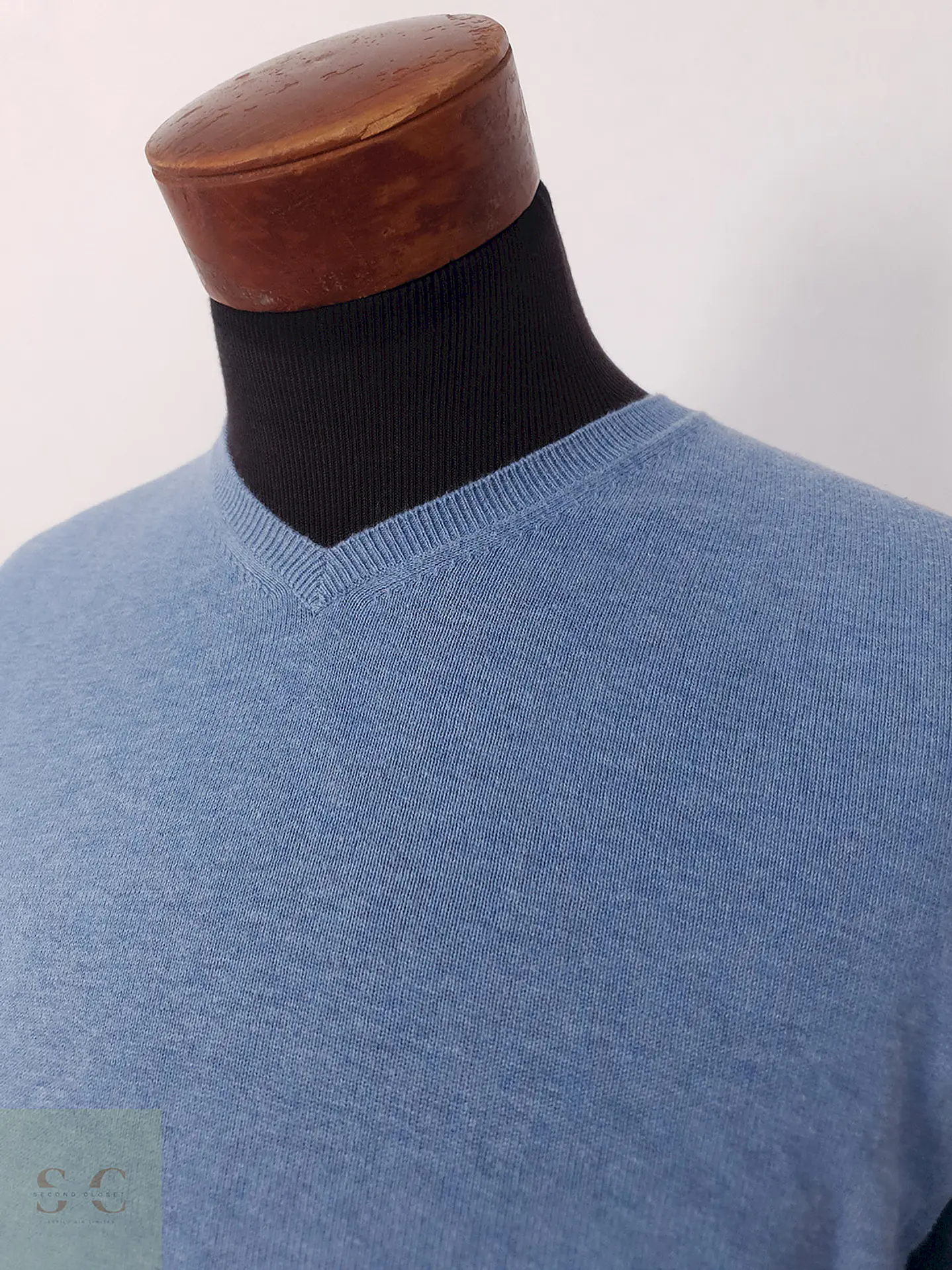 Suéter Finshley and Harding celeste algodón cashmere - Talla L 1