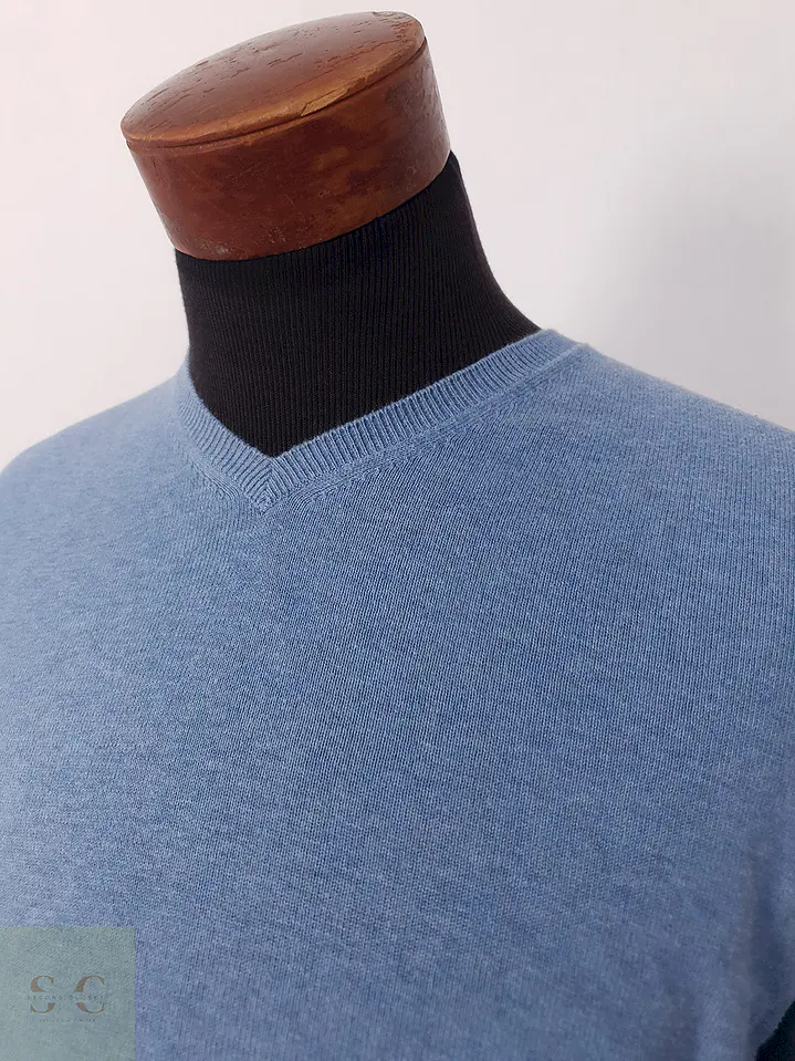 Suéter Finshley and Harding celeste algodón cashmere - Talla L 1