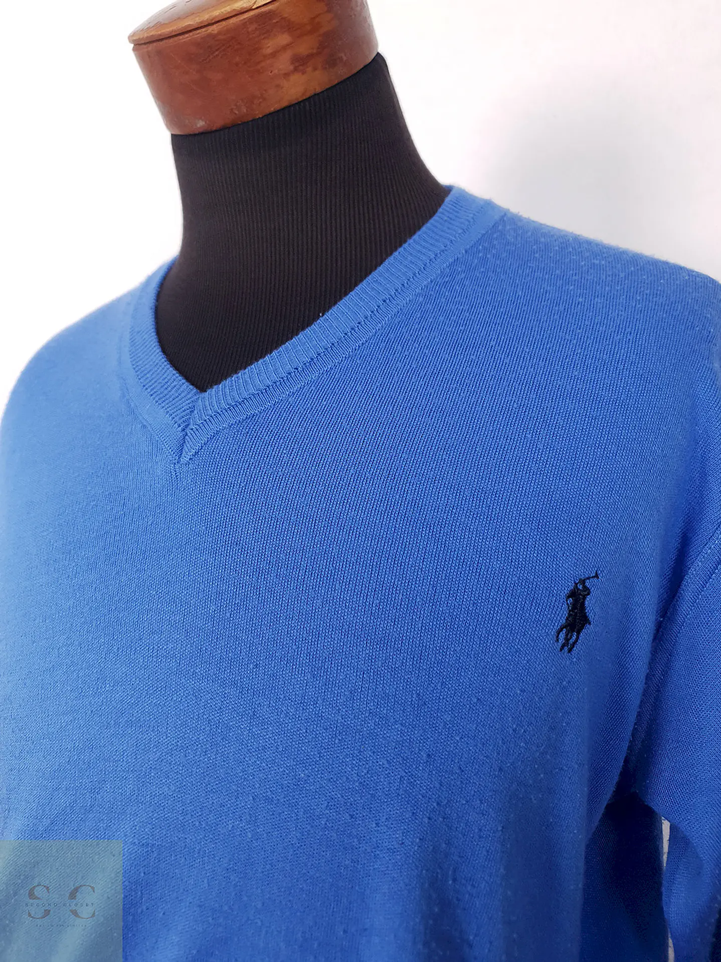 Suéter Polo Ralph Lauren celeste motitas - Talla XXL 2