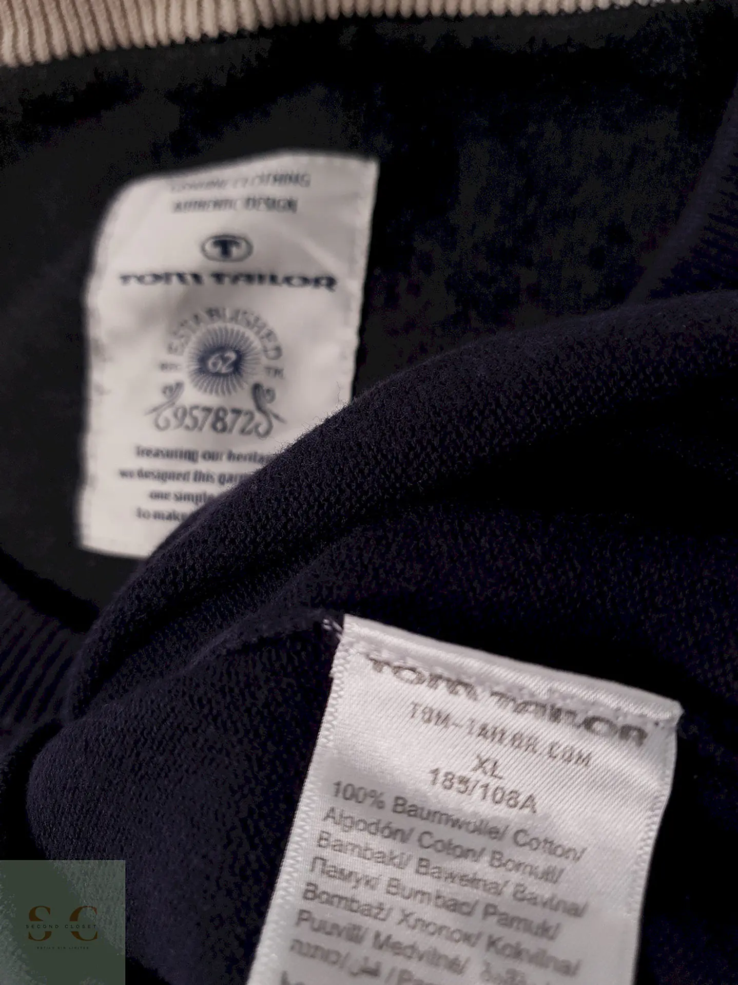 Suéter Tom Tailor azul algodón - Talla XL 2