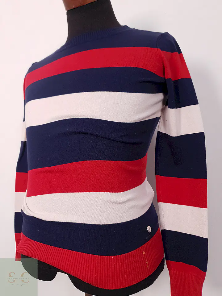 Suéter Tom Tailor rayas rojo azul blanco - Talla S 2