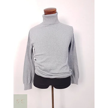 Suéter Cya gris cuello alto algodón - Talla S