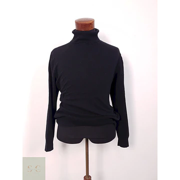 Suéter Hym negro slim fit cuello alto - Talla XL