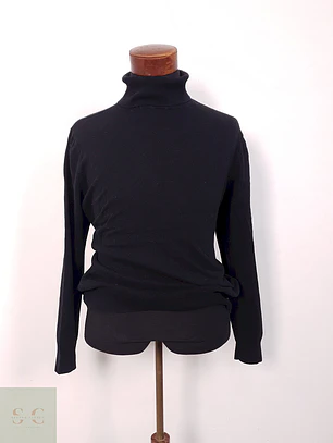 Suéter Hym negro slim fit cuello alto - Talla XL