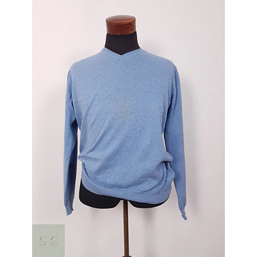 Suéter Finshley and Harding celeste algodón cashmere - Talla L