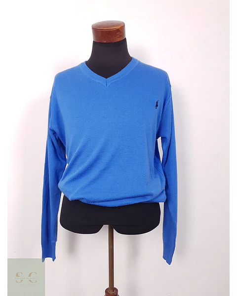 Suéter Polo Ralph Lauren celeste motitas - Talla XXL