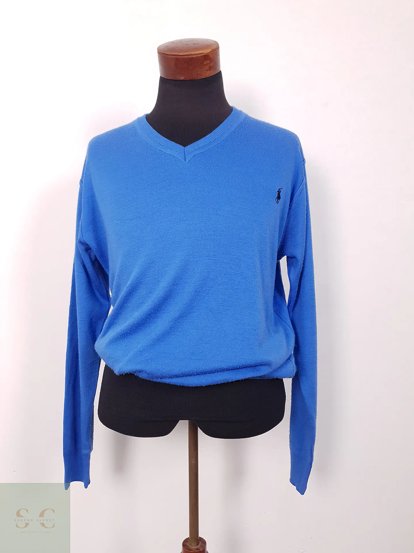 Suéter Polo Ralph Lauren celeste motitas - Talla XXL 3