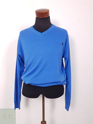 Suéter Polo Ralph Lauren celeste motitas - Talla XXL