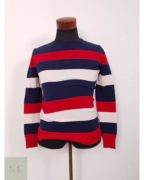 Suéter Tom Tailor rayas rojo azul blanco - Talla S