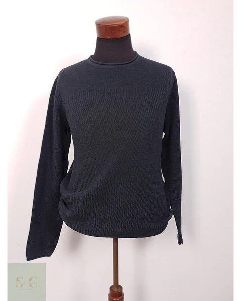 Suéter Identic Man negro algodón poliamida - Talla XL