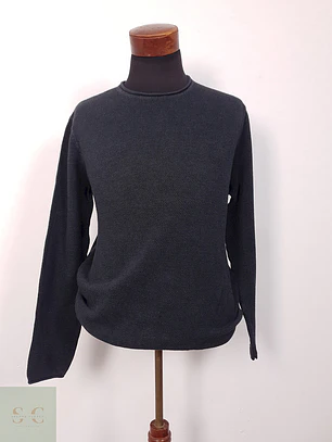 Suéter Identic Man negro algodón poliamida - Talla XL