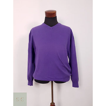 Suéter Peter Finch violeta algodón - Talla L