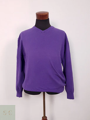 Suéter Peter Finch violeta algodón - Talla L