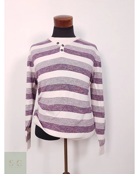 Suéter Canda rayas morado blanco - Talla XL