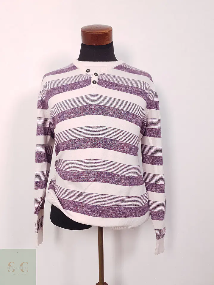 Suéter Canda rayas morado blanco - Talla XL 2