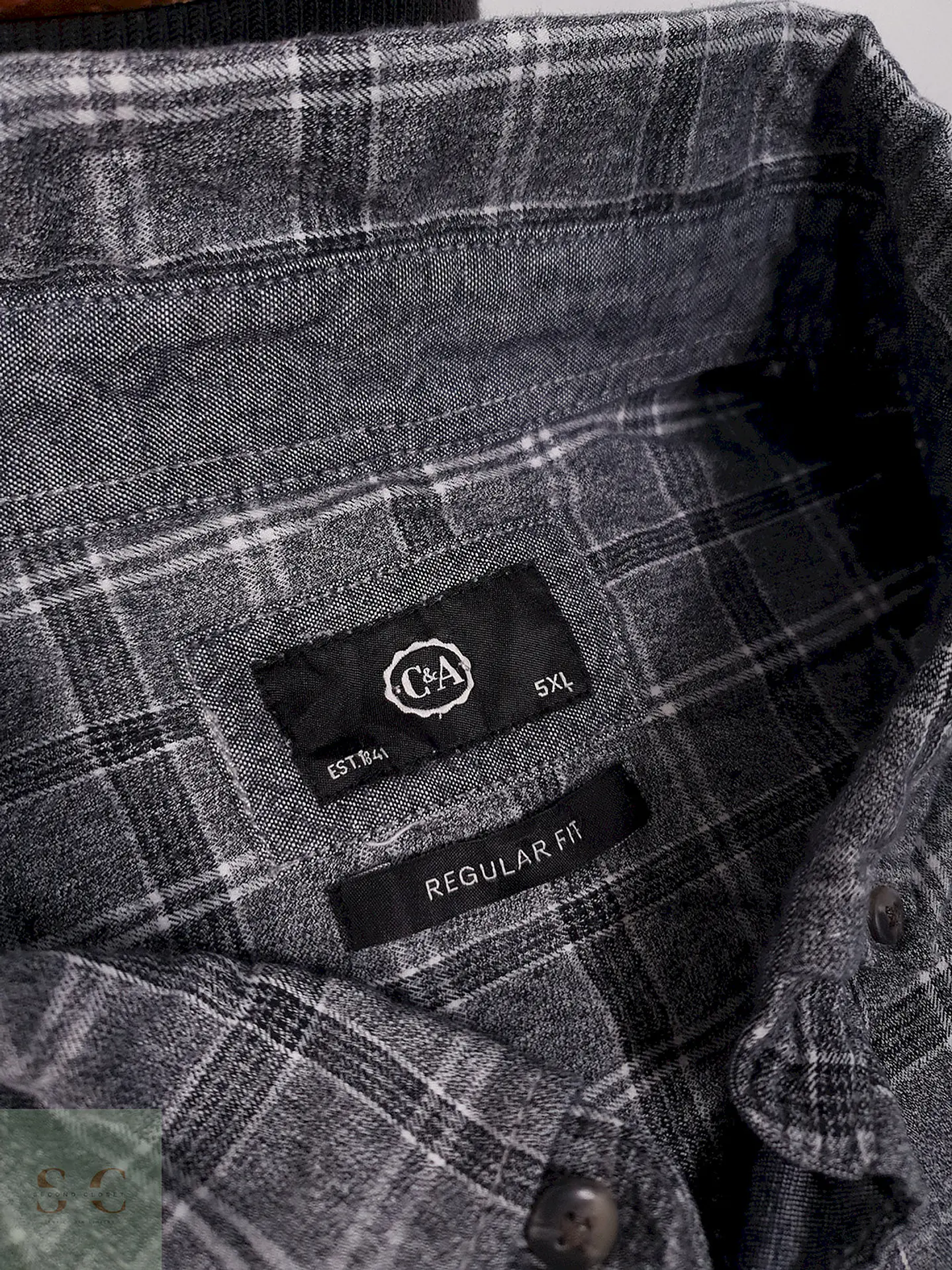 Camisa Cya plomo cuadros - Talla 5XL 1