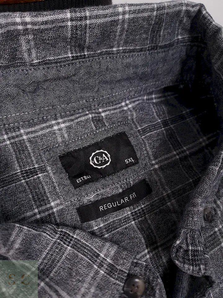 Camisa Cya plomo cuadros - Talla 5XL 1