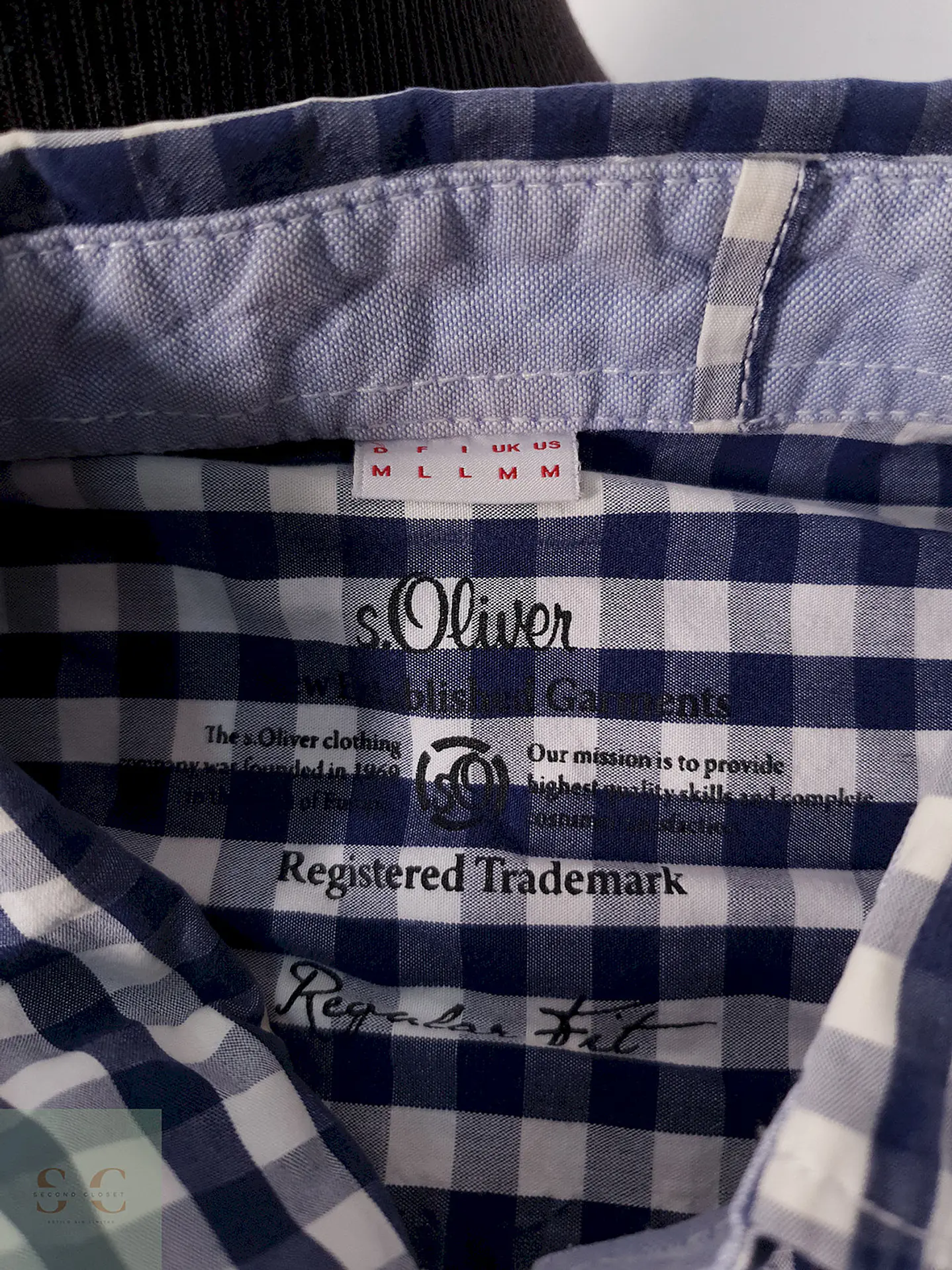 Camisa S. Oliver azul blanco cuadros - Talla M 1