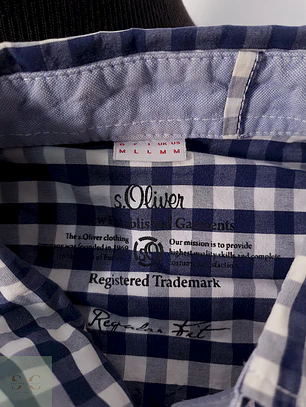 Camisa S. Oliver azul blanco cuadros - Talla M